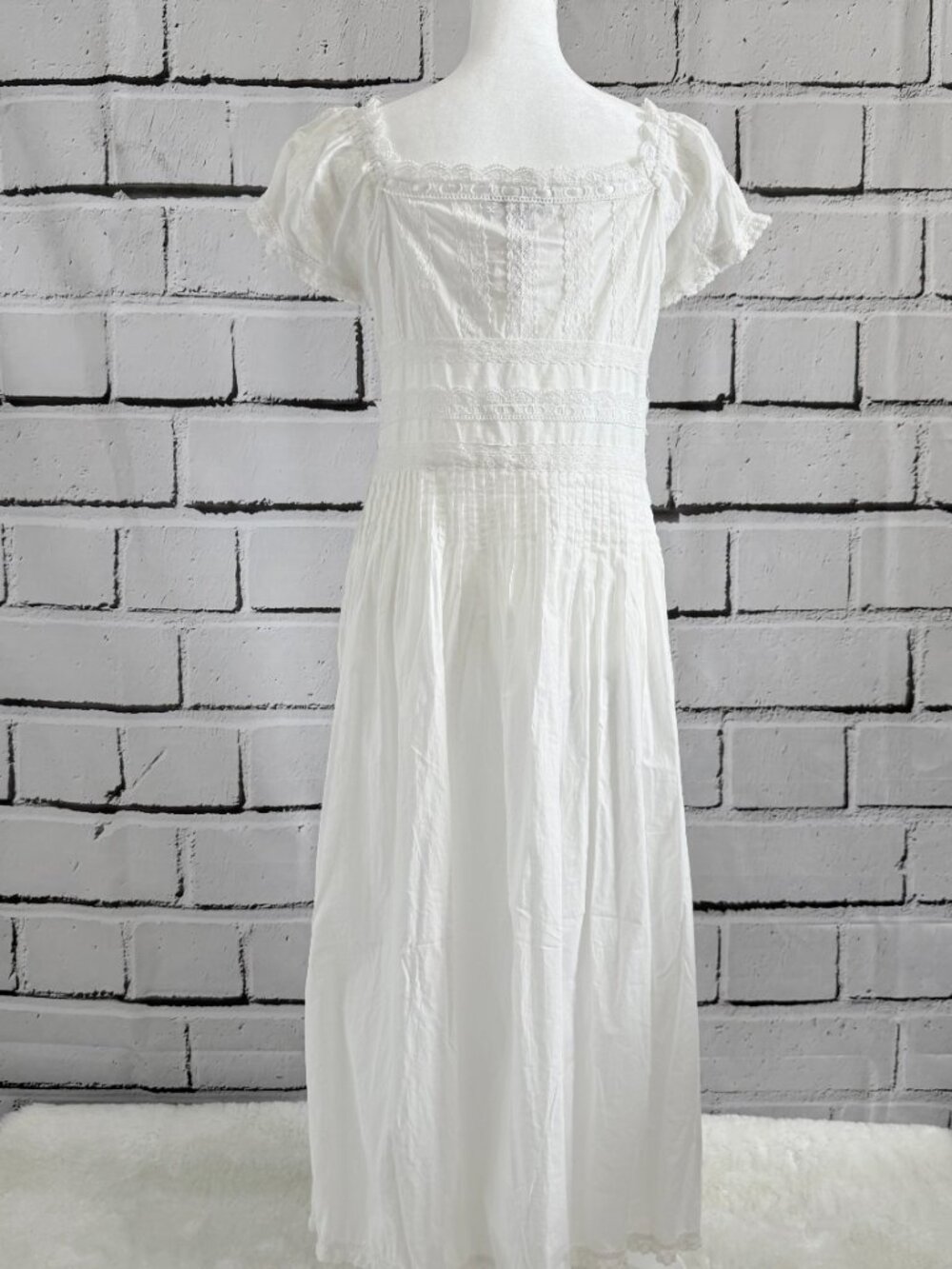 NWT Caroline Constas White Lace Cotton Cottagecore Maxi Dress S - Picture 5 of 15